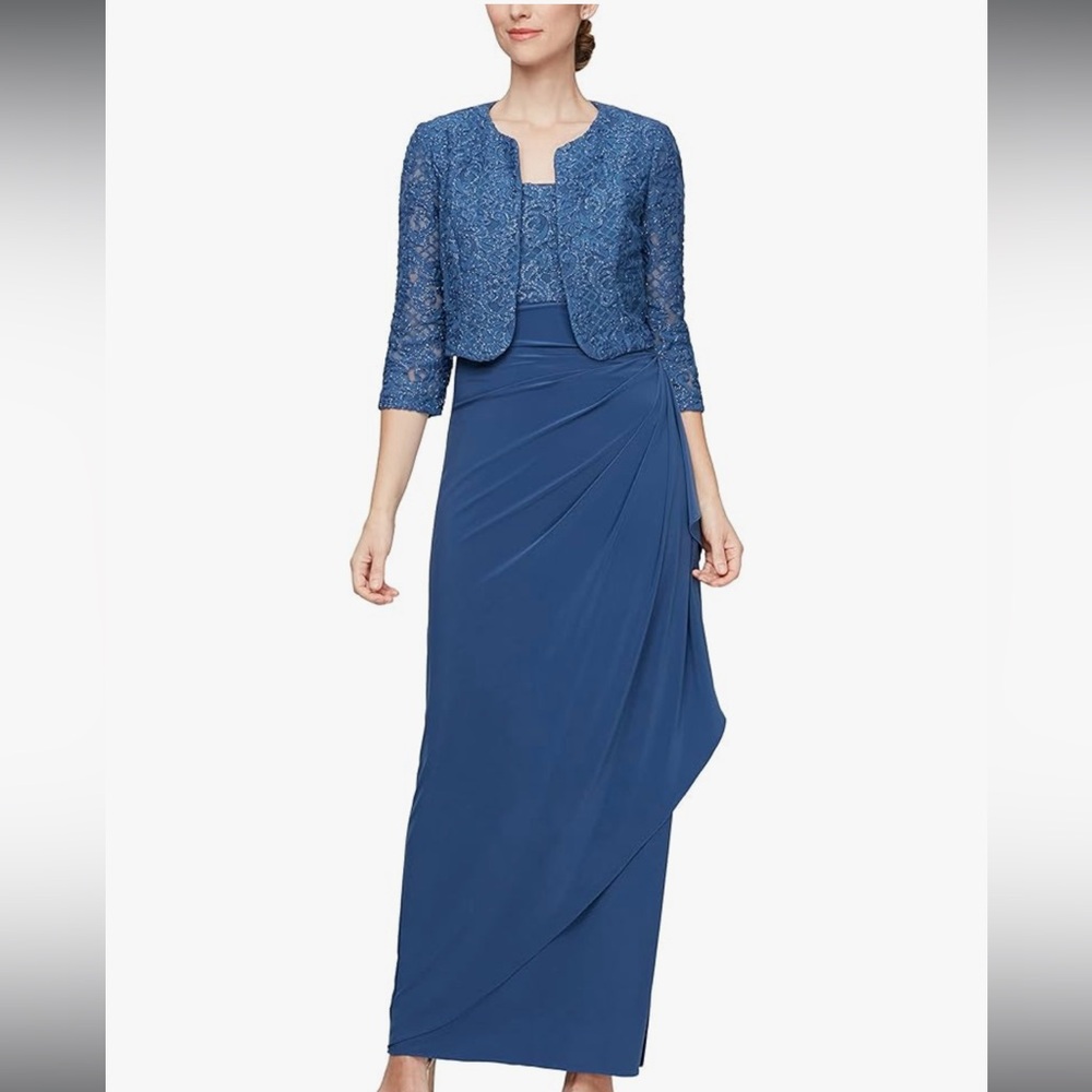 Alex Evenings Empire Waist Bolero Jacket Dress
